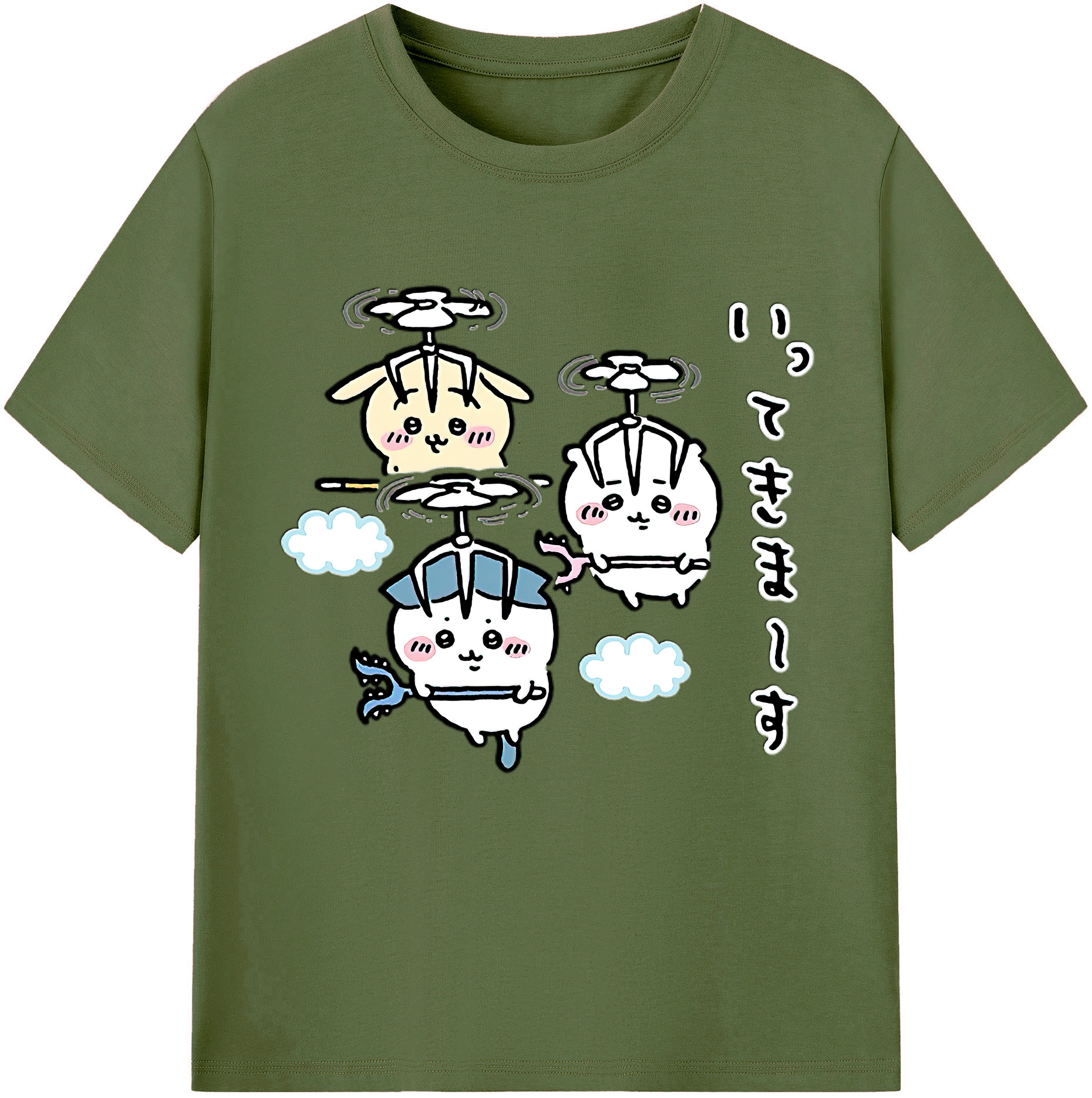 （画像用） ちいかわ ちいかわ Chii-kawa chiikawa 綿100％半袖Tシャツ（フロントプリント）